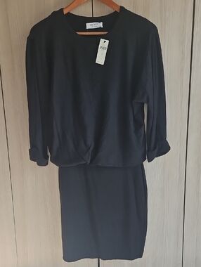 Bailey 44 Black Long-Sleeve Fitted Skirt Dress